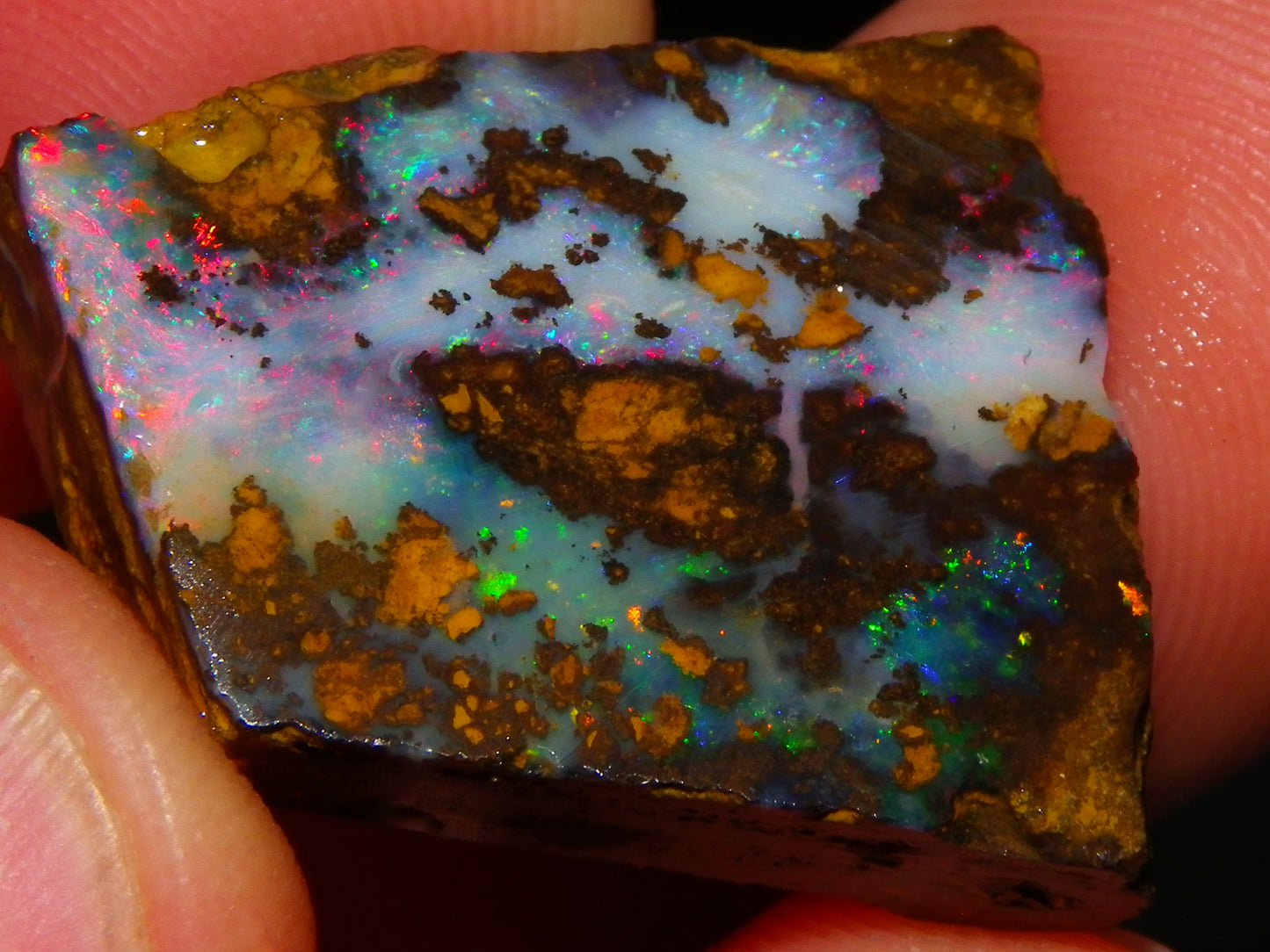 4 Nice Rubbed/Rough Queensland Boulder Opals 76cts Multicolour Fires Australia