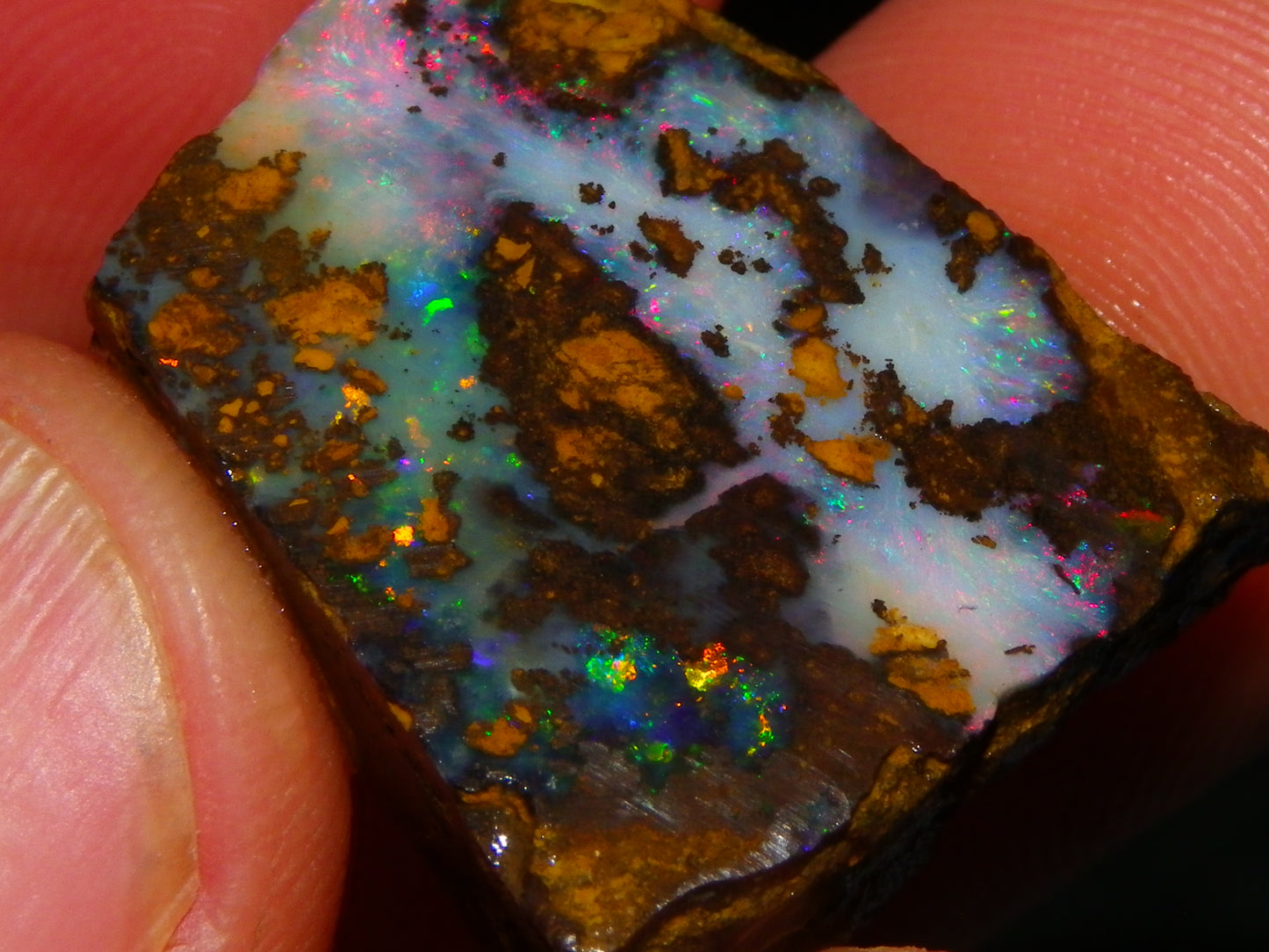 4 Nice Rubbed/Rough Queensland Boulder Opals 76cts Multicolour Fires Australia