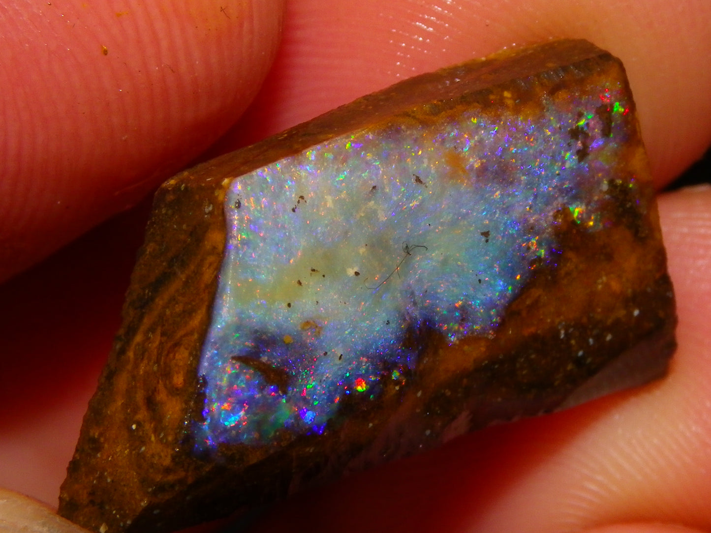 4 Nice Rubbed/Rough Queensland Boulder Opals 76cts Multicolour Fires Australia