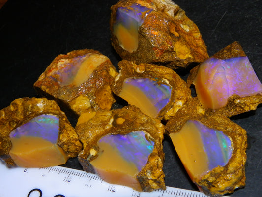 Nice Opalton Pipe Opal Sliced set/Parcel 962cts Blue/Purple/Greens Crystal Opal