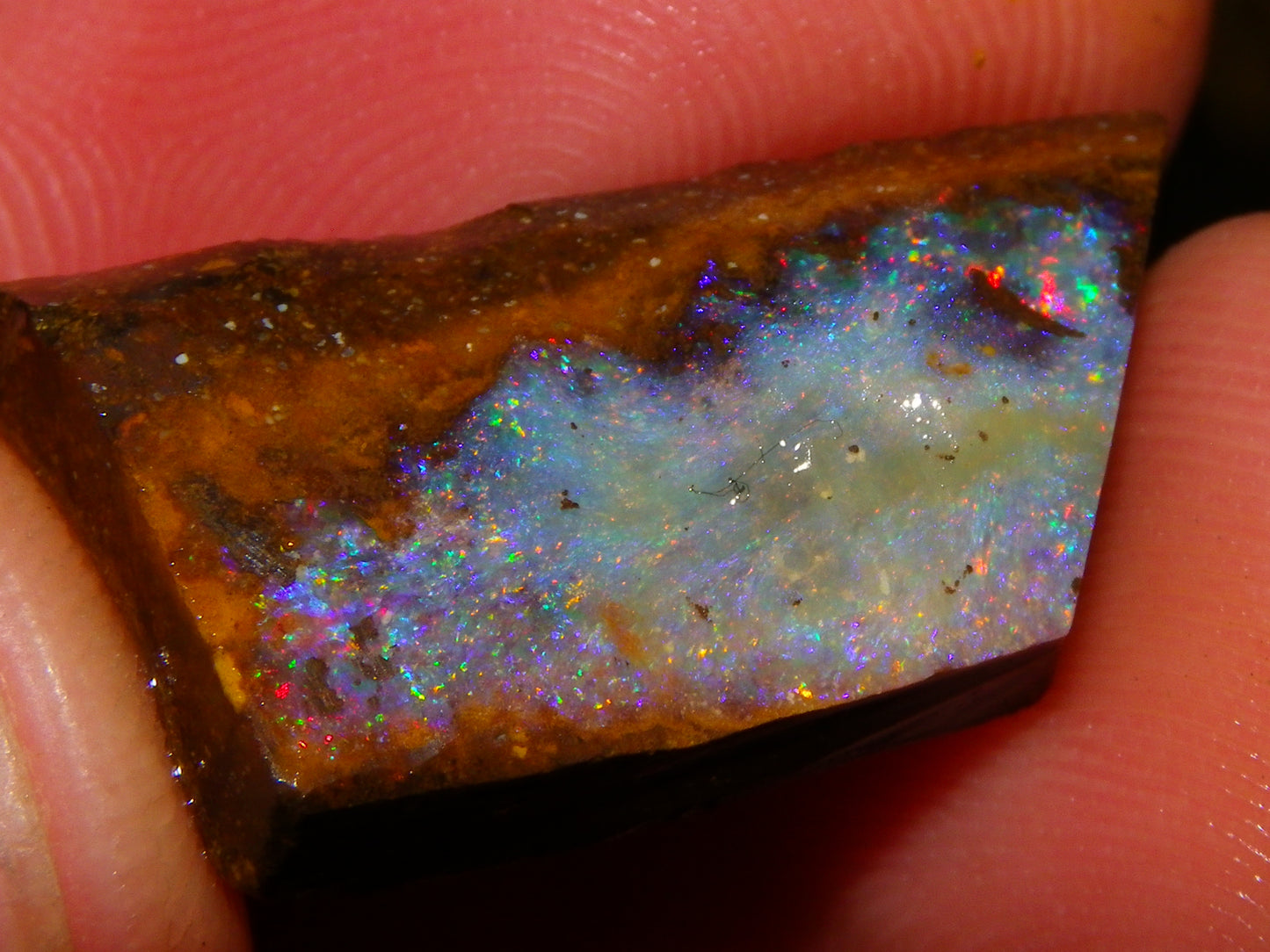 4 Nice Rubbed/Rough Queensland Boulder Opals 76cts Multicolour Fires Australia