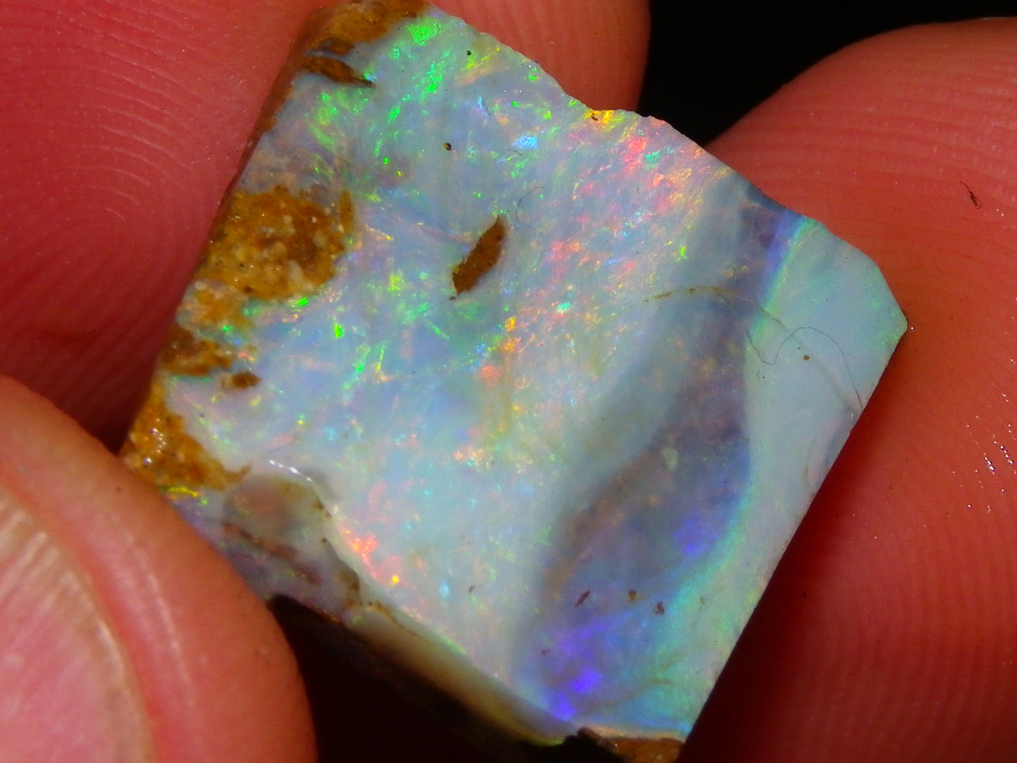 4 Nice Rubbed/Rough Queensland Boulder Opals 76cts Multicolour Fires Australia