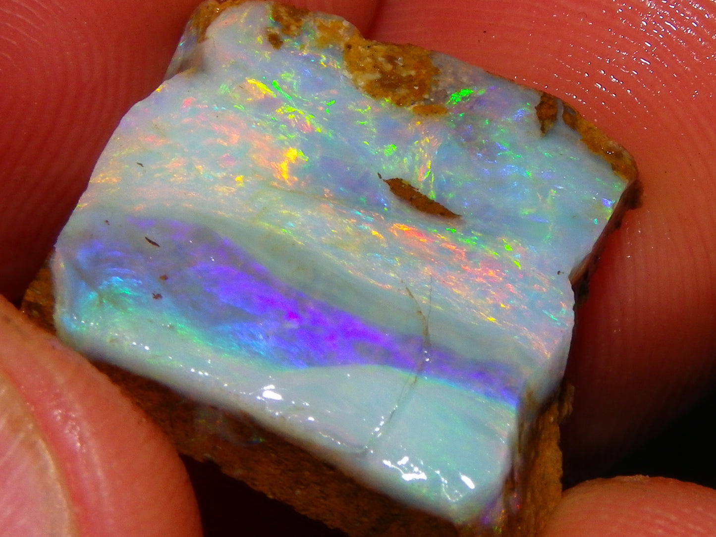 4 Nice Rubbed/Rough Queensland Boulder Opals 76cts Multicolour Fires Australia