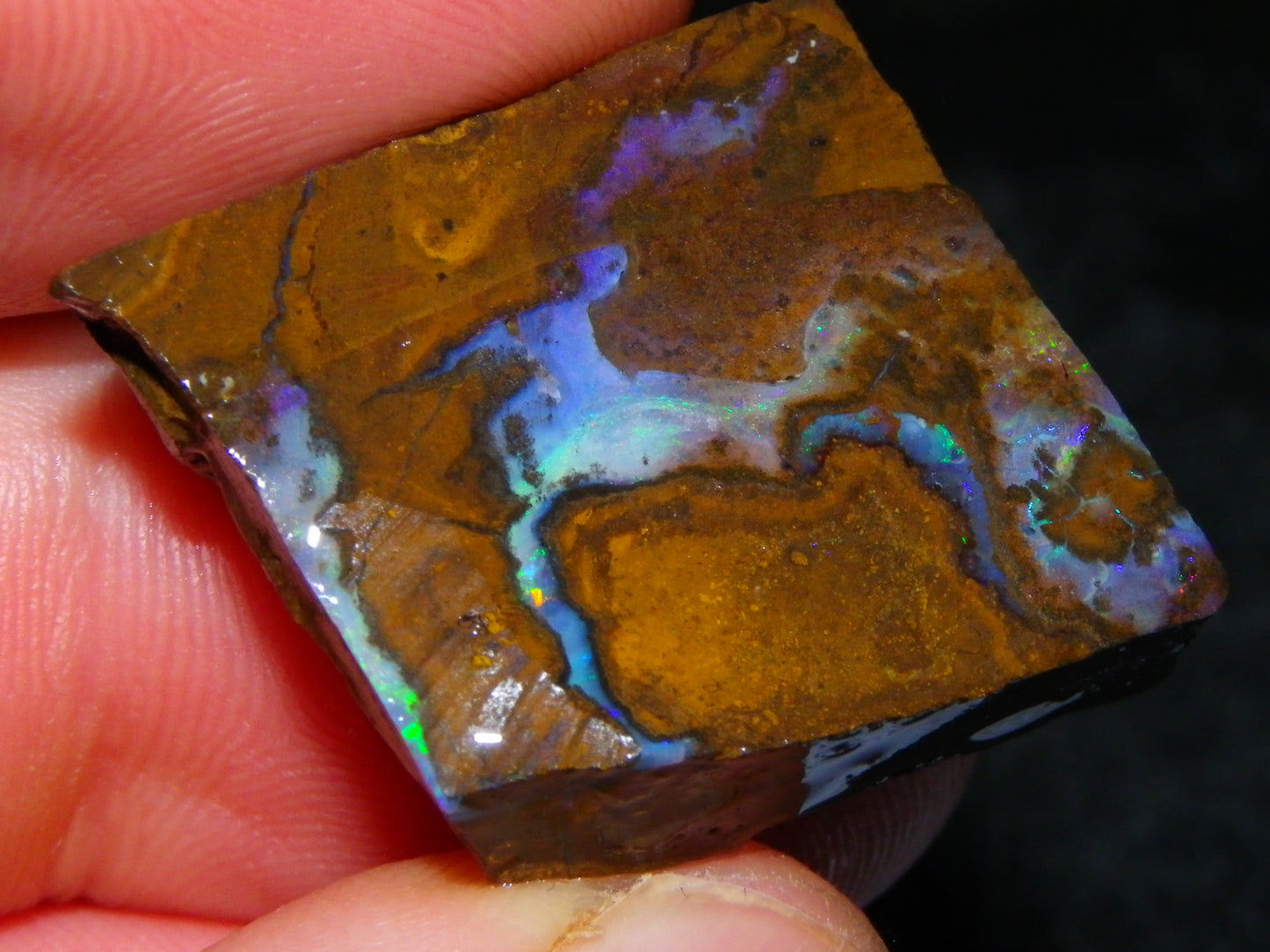 Nice Rough/Sliced Boulder Opal parcel 300cts Queensland Australia patterns/Fires