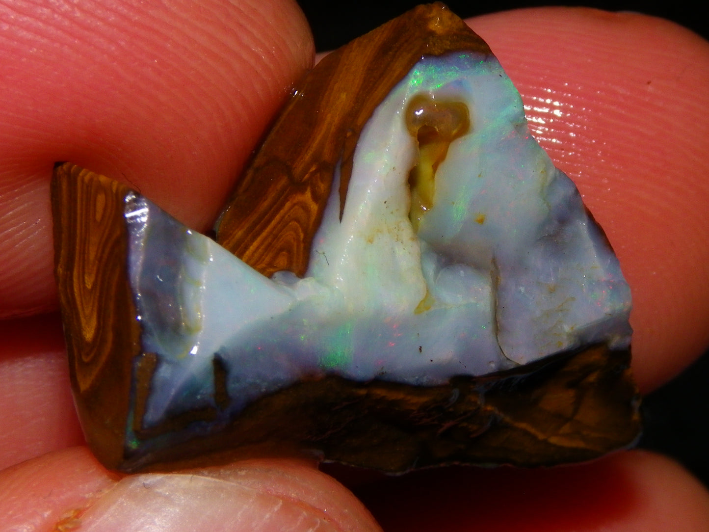 Nice Rough/Sliced Boulder Opal parcel 300cts Queensland Australia patterns/Fires