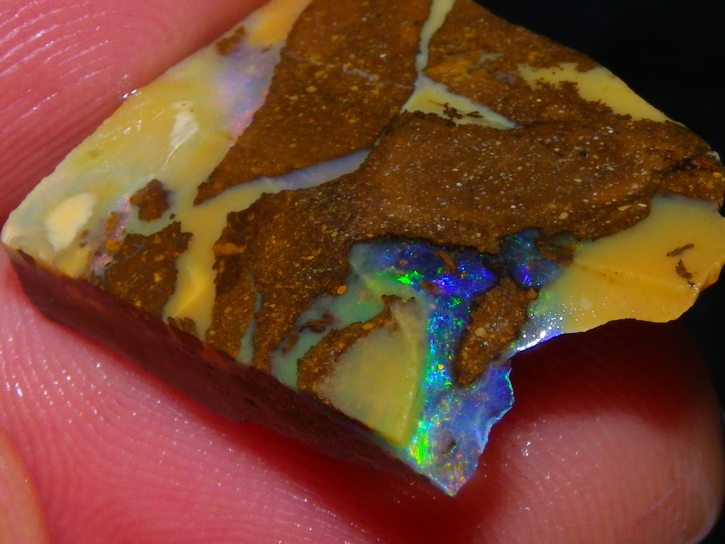 Nice Rough/Sliced Boulder Opal parcel 300cts Queensland Australia patterns/Fires