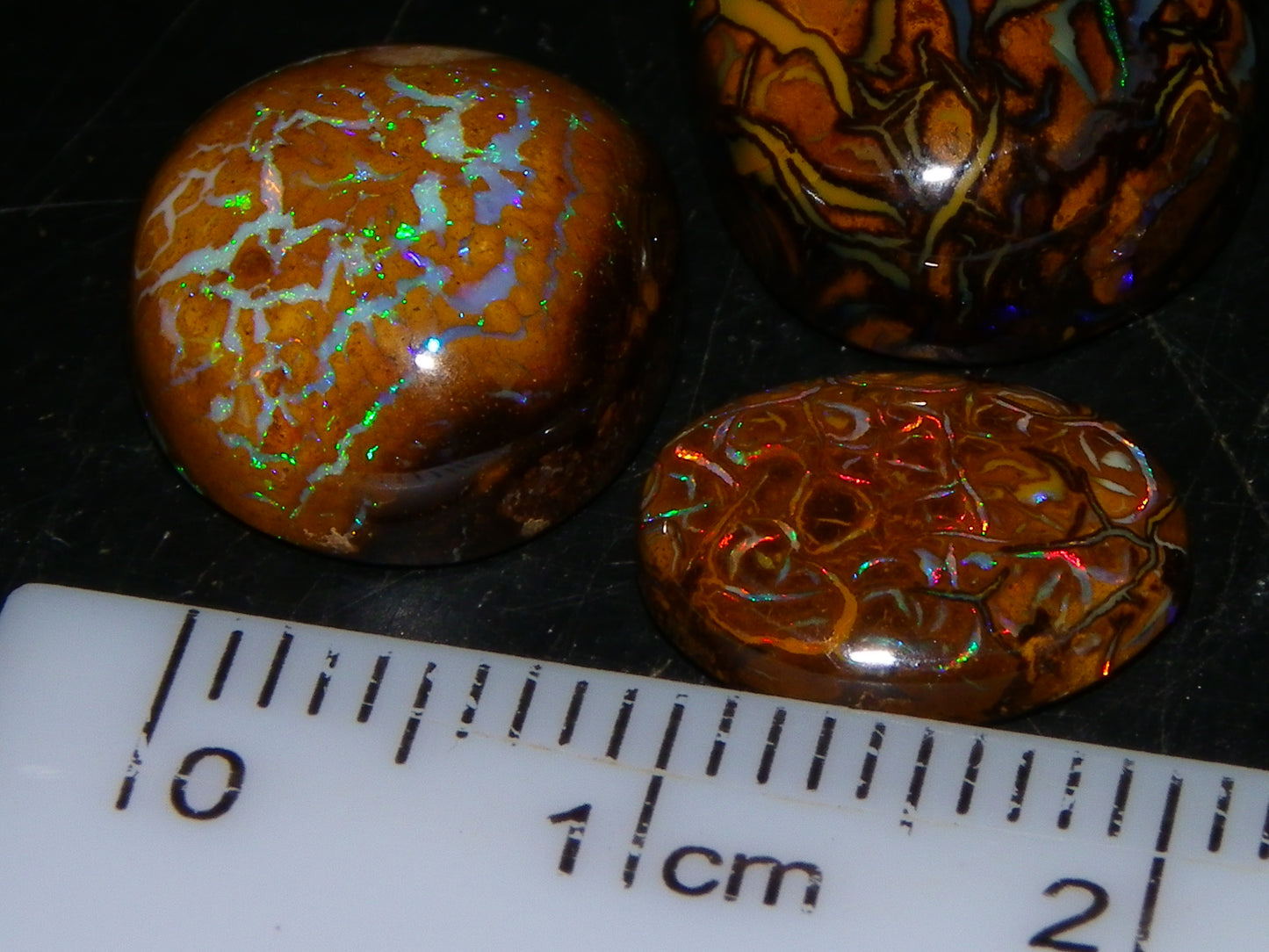 3 Nice Cut/Polished Koroit/Yowah Opal Ring Stones 17.5cts Multicolour Fires Qld Australia