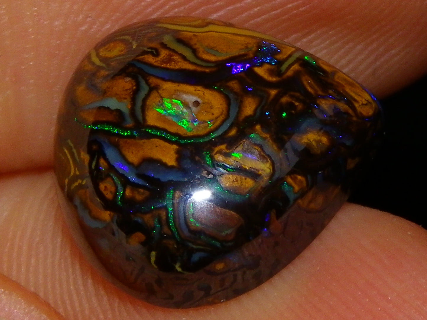 3 Nice Cut/Polished Koroit/Yowah Opal Ring Stones 17.5cts Multicolour Fires Qld Australia