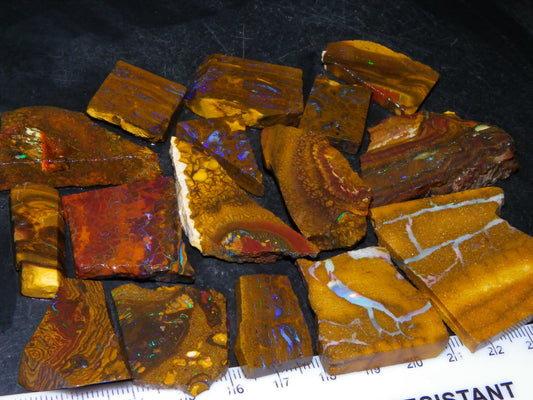 Nice Rough/Sliced Boulder/Matrix Opal Parcel 587cts Queensland Australia Patterns/Fires