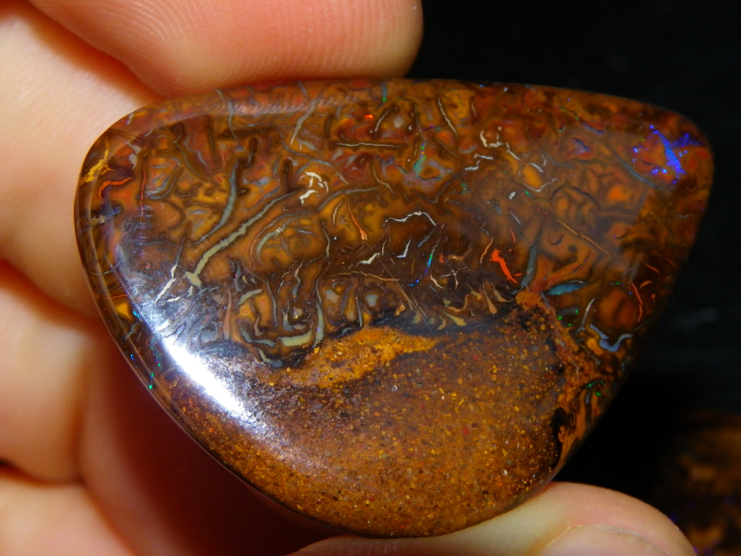 6 Cut/Polished Koroit Boulder Opal Cabs/Freeforms 219.5cts Patterns/Some Fires Qld Au