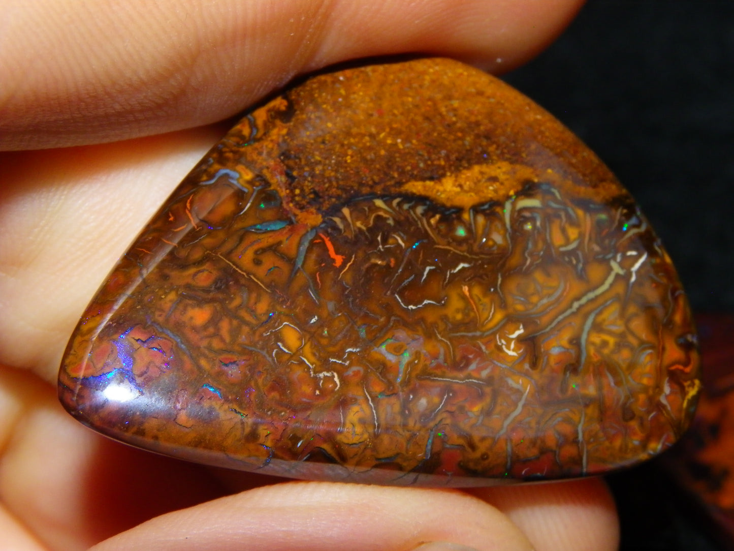 6 Cut/Polished Koroit Boulder Opal Cabs/Freeforms 219.5cts Patterns/Some Fires Qld Au