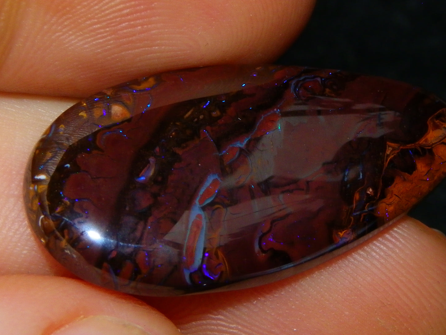 6 Cut/Polished Koroit Boulder Opal Cabs/Freeforms 219.5cts Patterns/Some Fires Qld Au