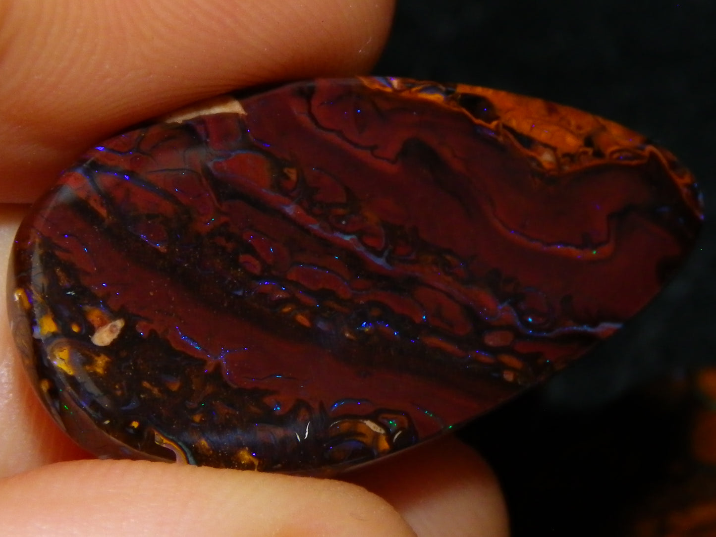 6 Cut/Polished Koroit Boulder Opal Cabs/Freeforms 219.5cts Patterns/Some Fires Qld Au