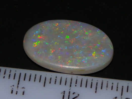 NIce Cut/Polished Mintabie Seam Opal Cab 4.8cts Multicolour Fires 18x12mm :)