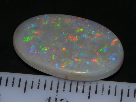 NIce Cut/Polished Mintabie Seam Opal Cab 4.8cts Multicolour Fires 18x12mm :)