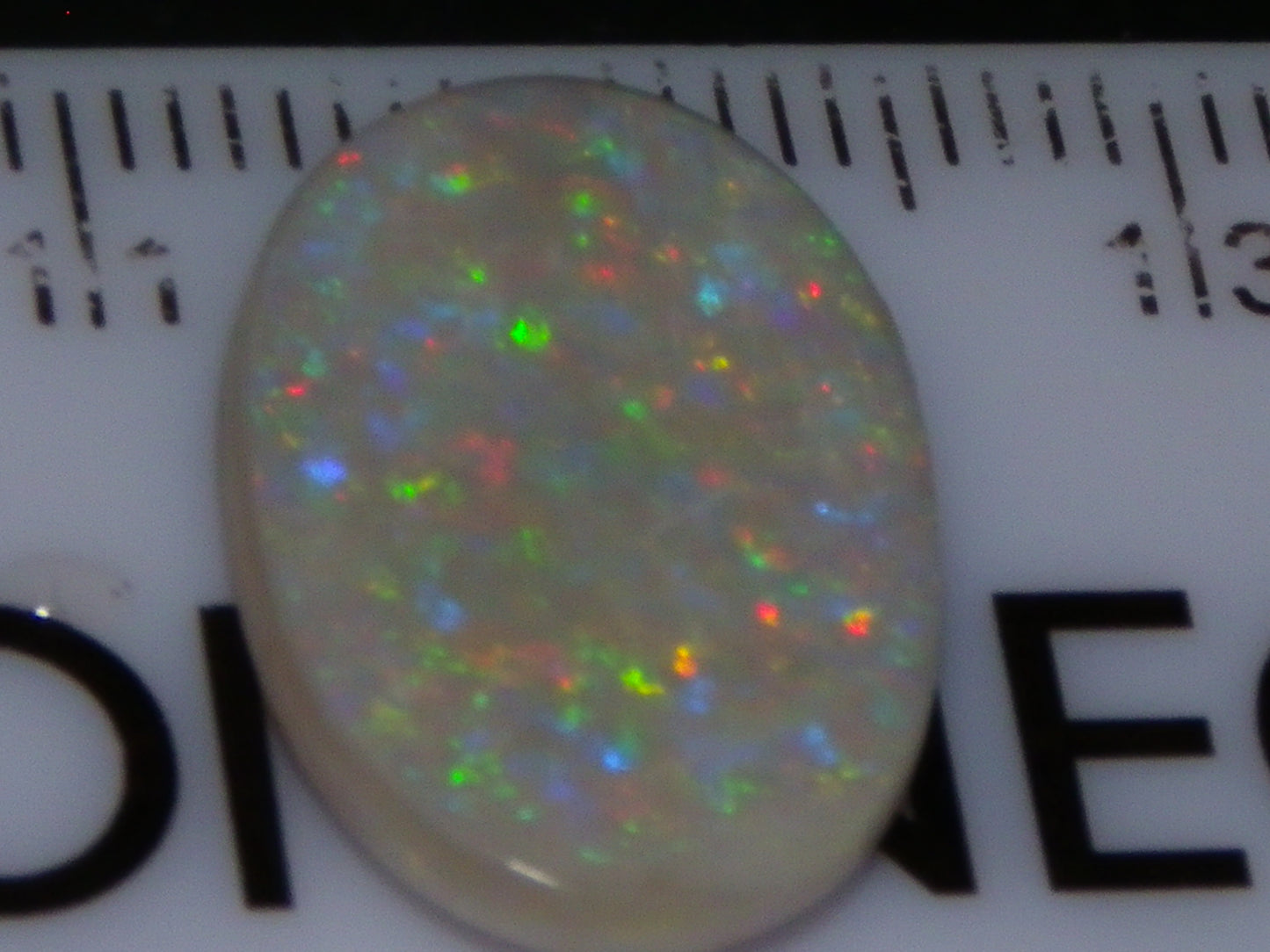 NIce Cut/Polished Mintabie Seam Opal Cab 4.8cts Multicolour Fires 18x12mm :)