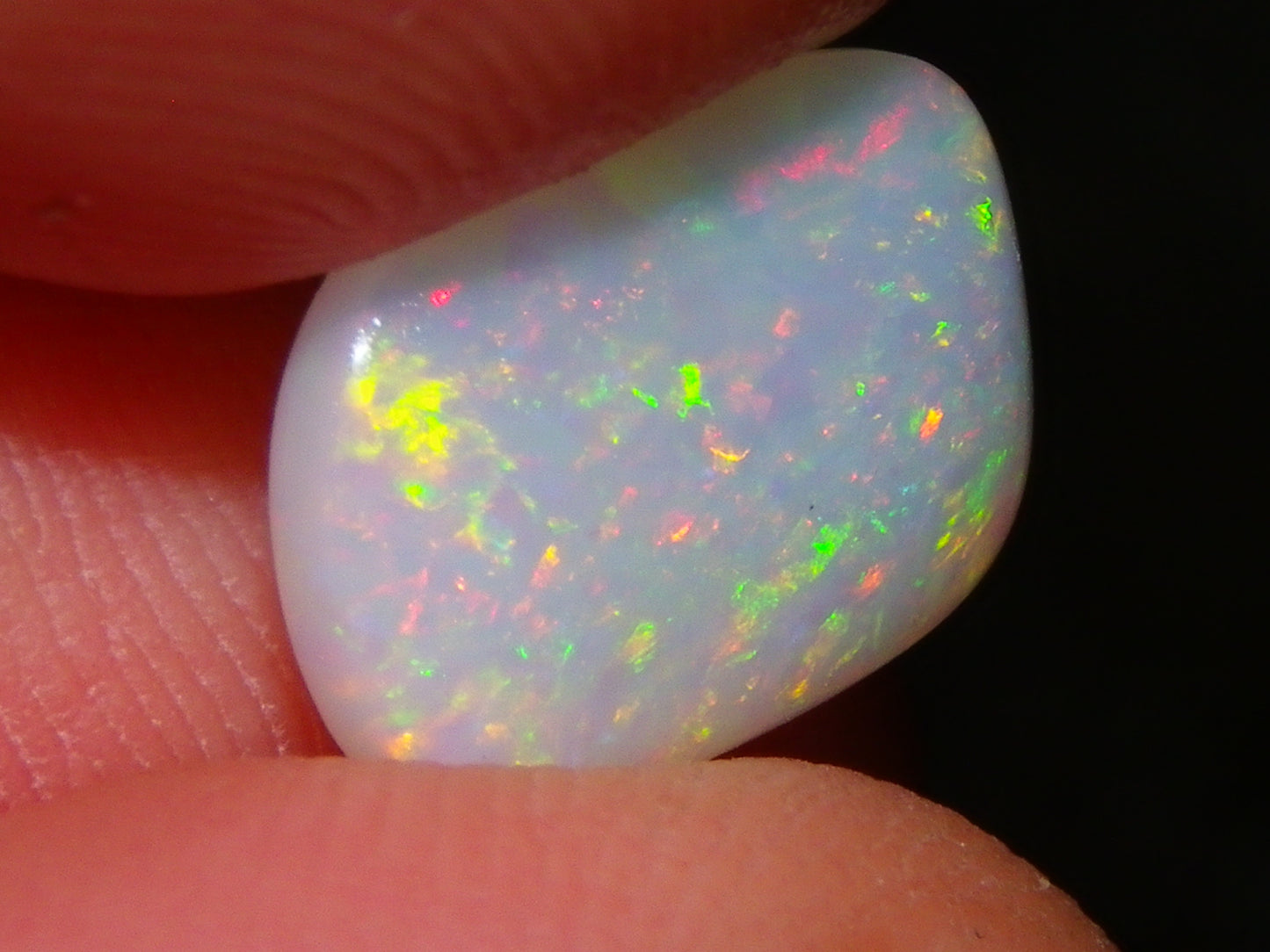 Nice Quality Lambina Crystal Opal Cab 3.45cts Multicolour Light Crystal Fires Australia