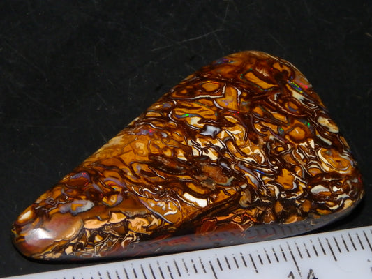 Nice Cut/Polished Yowah Nut Opal Cab 55.5cts Great Patterns/Some Fires Queensland Au