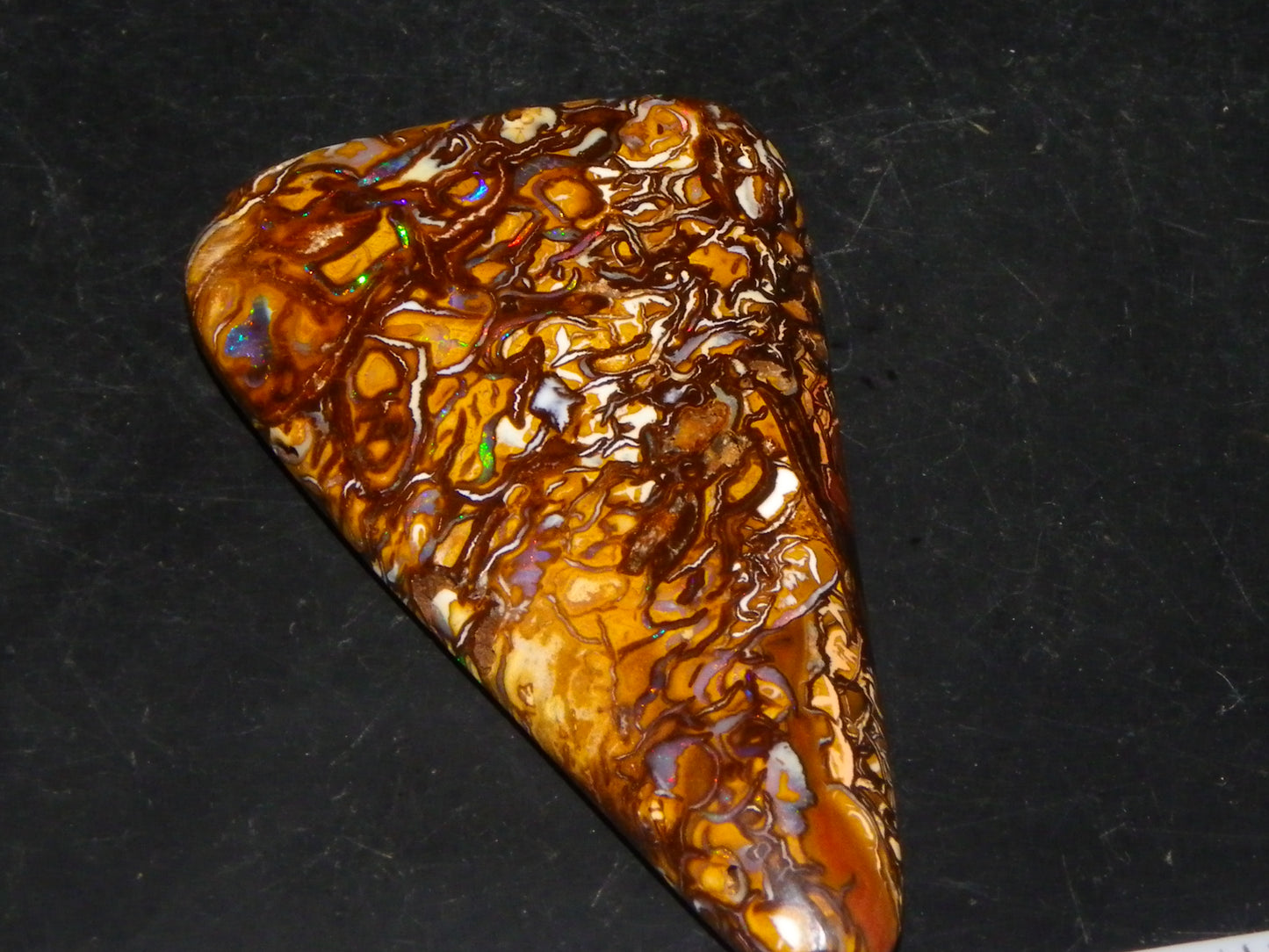 Nice Cut/Polished Yowah Nut Opal Cab 55.5cts Great Patterns/Some Fires Queensland Au