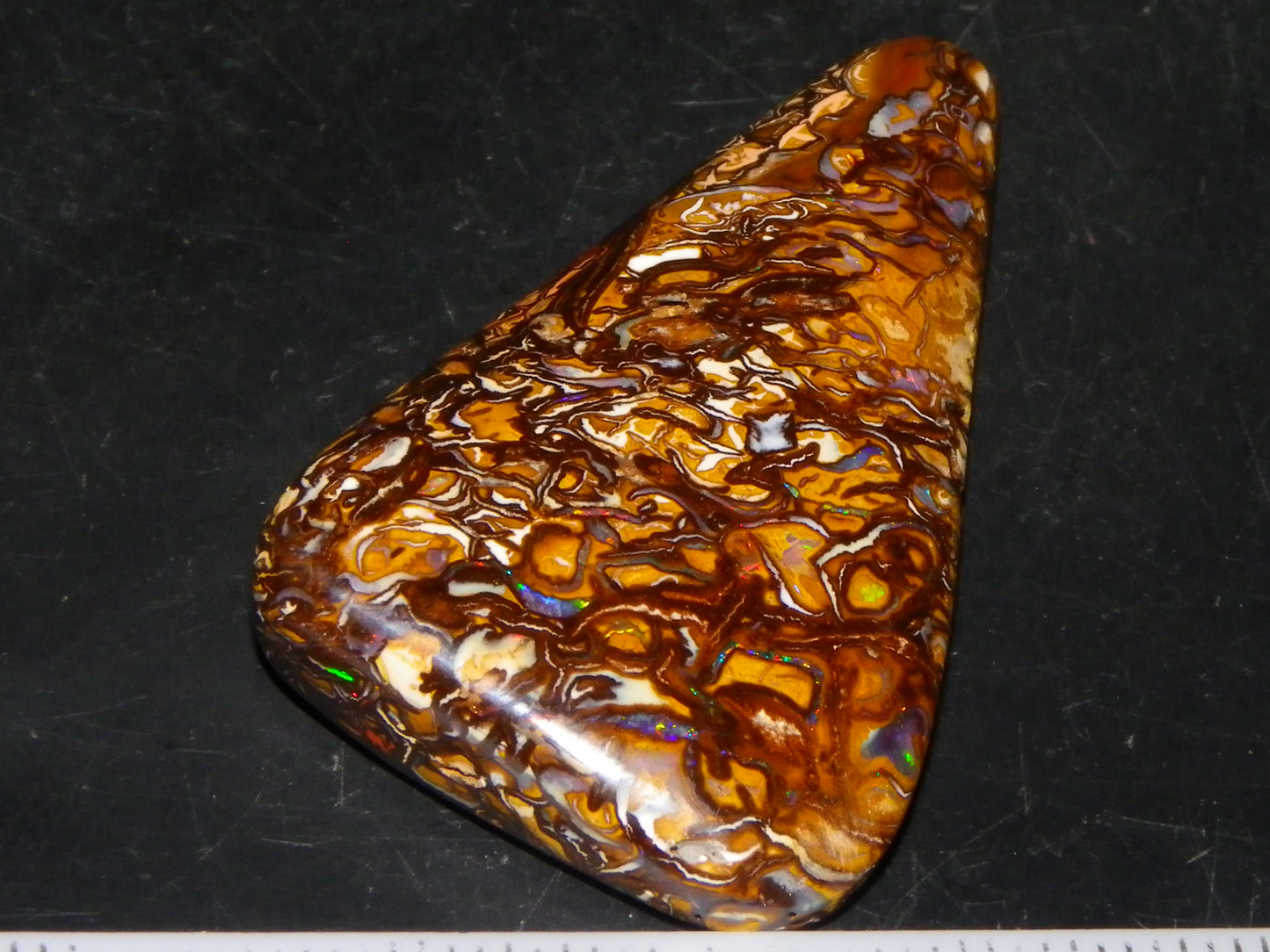 Nice Cut/Polished Yowah Nut Opal Cab 55.5cts Great Patterns/Some Fires Queensland Au