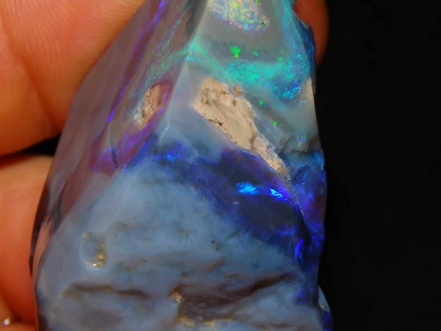 Large Rough/Sliced Lightning Ridge Opal specimen 111.5cts Blue/Purple/Green Fires Carve/Cut.,