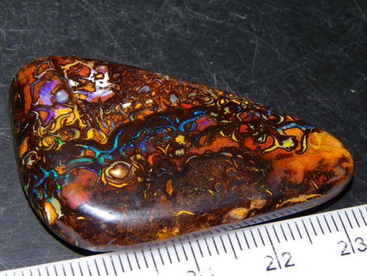 Nice Quality Cut/Polished Koroit Opal Cab/Gem 75.79cts Patterns/Fires Queensland Australia
