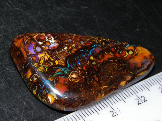 Nice Quality Cut/Polished Koroit Opal Cab/Gem 75.79cts Patterns/Fires Queensland Australia