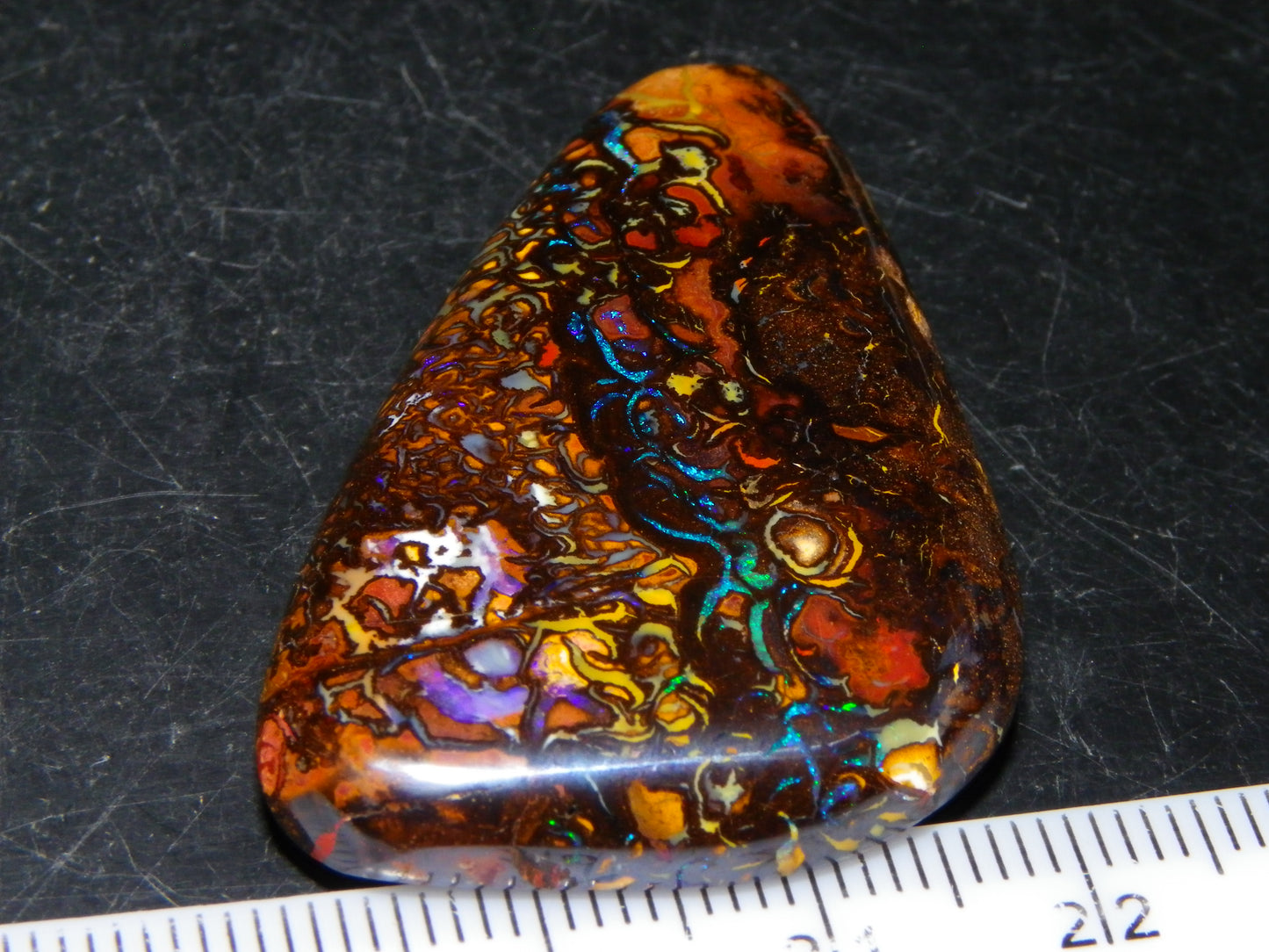 Nice Quality Cut/Polished Koroit Opal Cab/Gem 75.79cts Patterns/Fires Queensland Australia