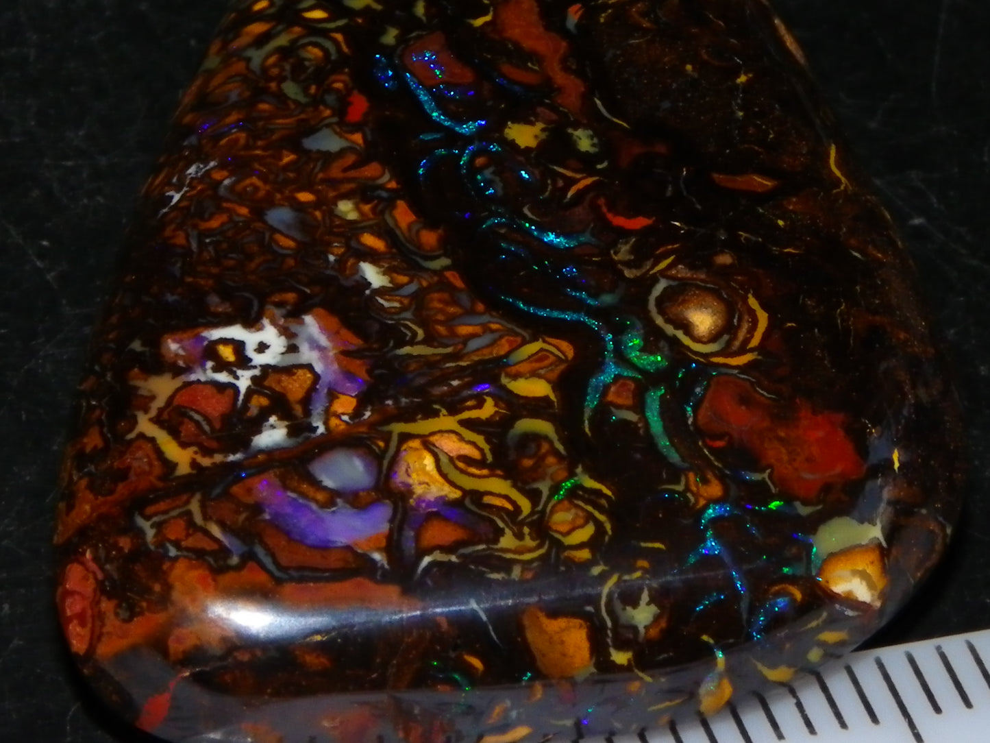 Nice Quality Cut/Polished Koroit Opal Cab/Gem 75.79cts Patterns/Fires Queensland Australia