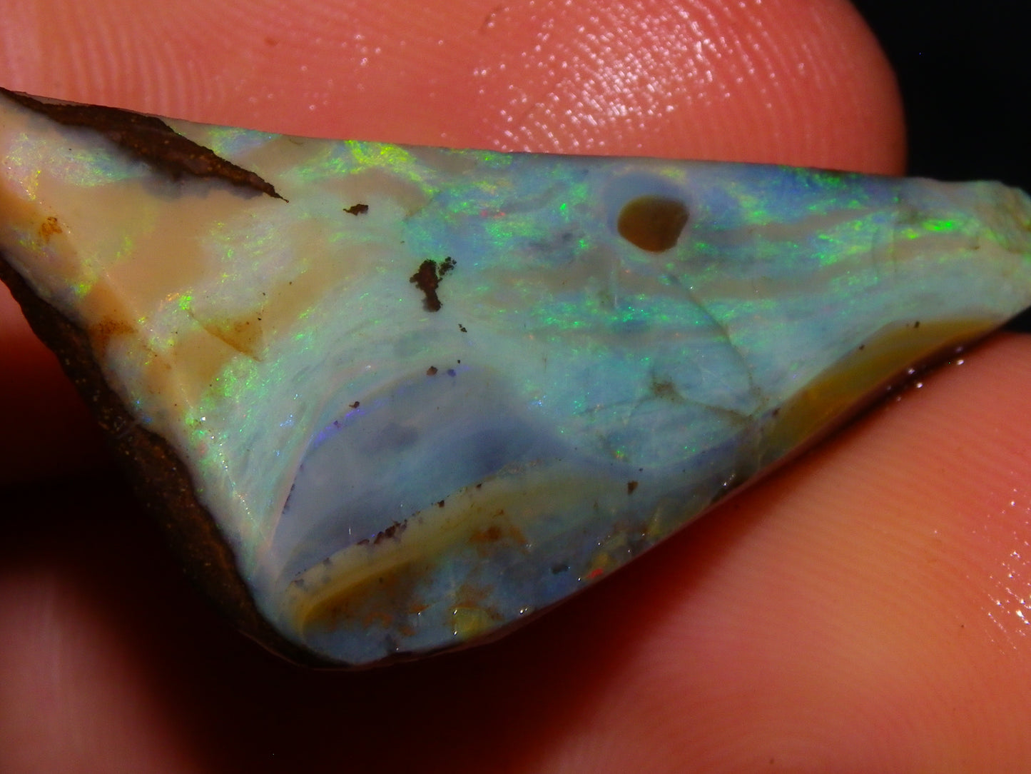 5 Nice Rubbed Boulder Opals 196cts Queensland Australia Patterns/Fires