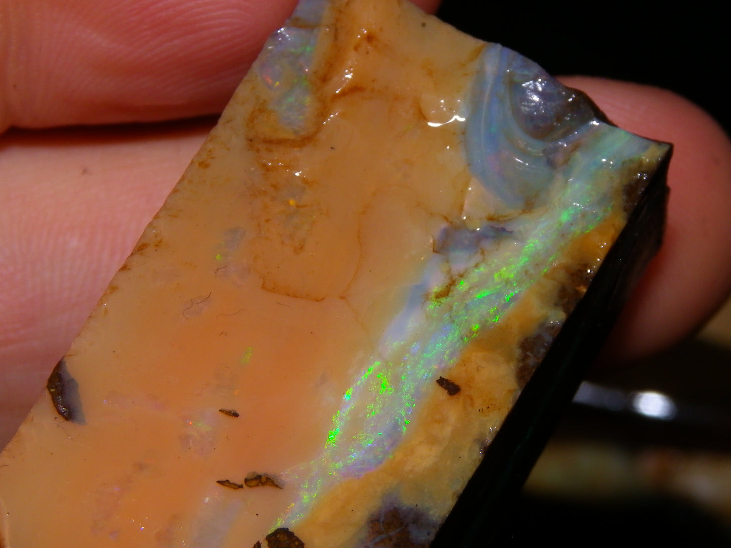 Nice Rough Sliced/Split Boulder Opals 578cts Green/Gold Stripes/Fires Some Reds
