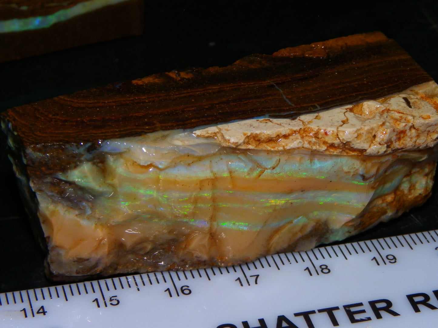 Nice Rough Sliced/Split Boulder Opals 578cts Green/Gold Stripes/Fires Some Reds