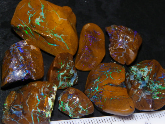 Nice Rough Queensland Matrix Opal Parcel 193cts Blue/Green Fires/Veins :) Au