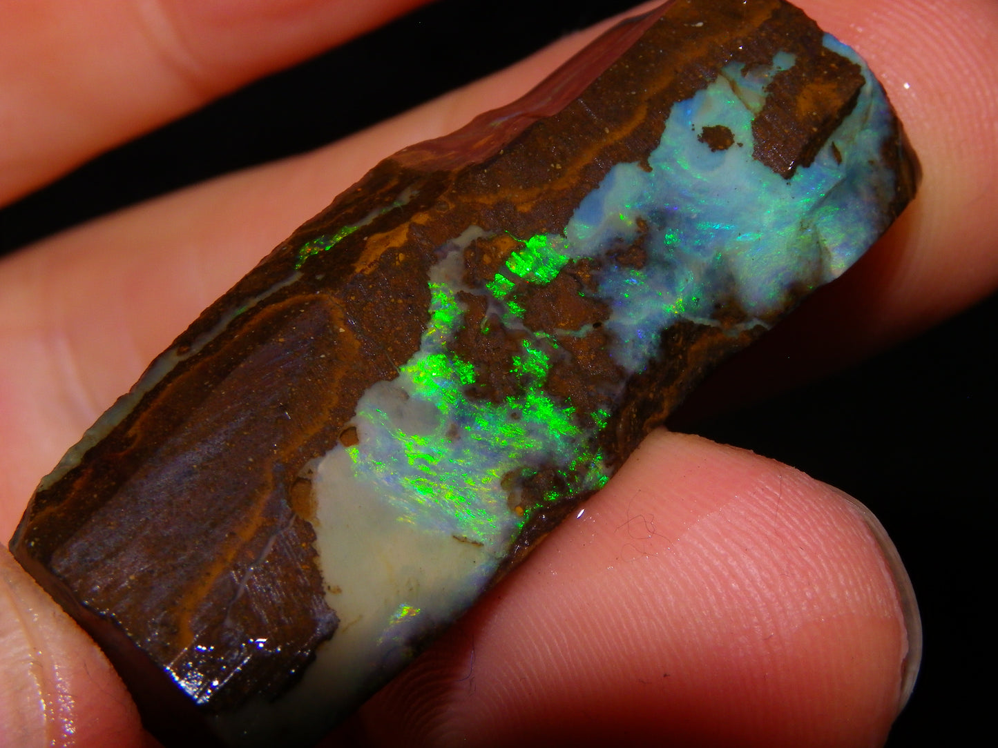4 Nice Rough/Rubbed Boulder Opals 416cts Queensland Australia Multicolours/Patterns
