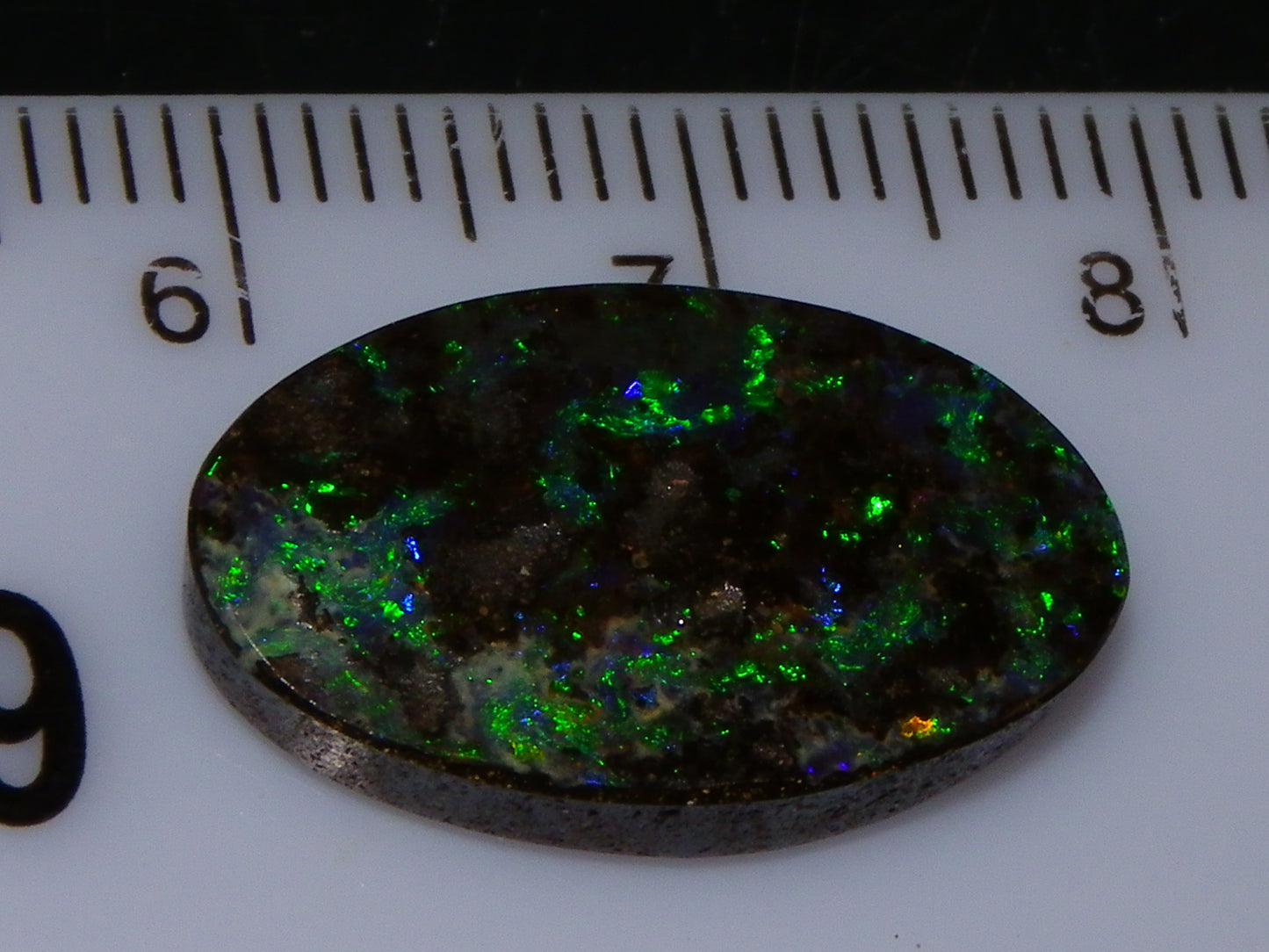 Nice Cut/Dremmel Polished Boulder Opal Cab 8.05cts Queensland Australia Green/Blues