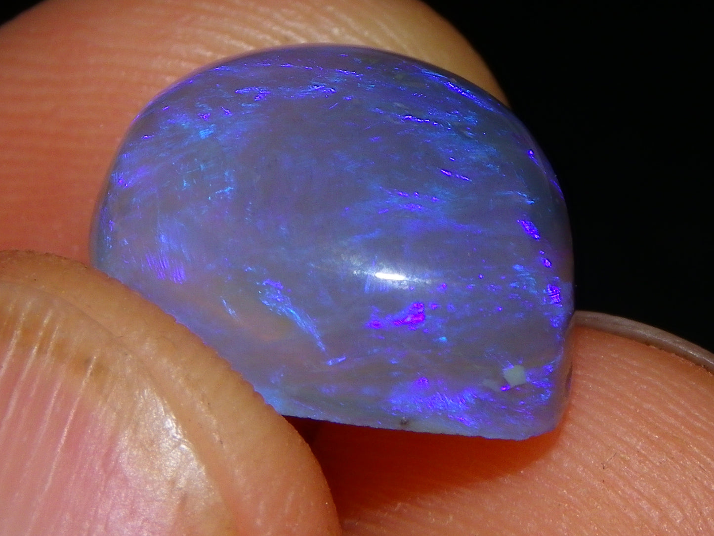 Nice Lightning Ridge Crystal Opal Cab 9.09cts Blue/Purple Fires Australia