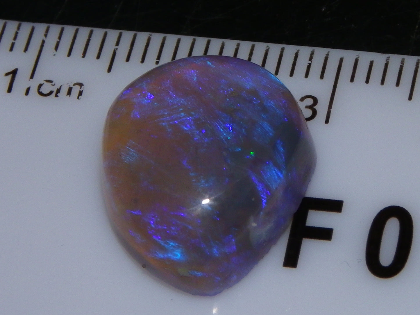 Nice Lightning Ridge Crystal Opal Cab 9.09cts Blue/Purple Fires Australia