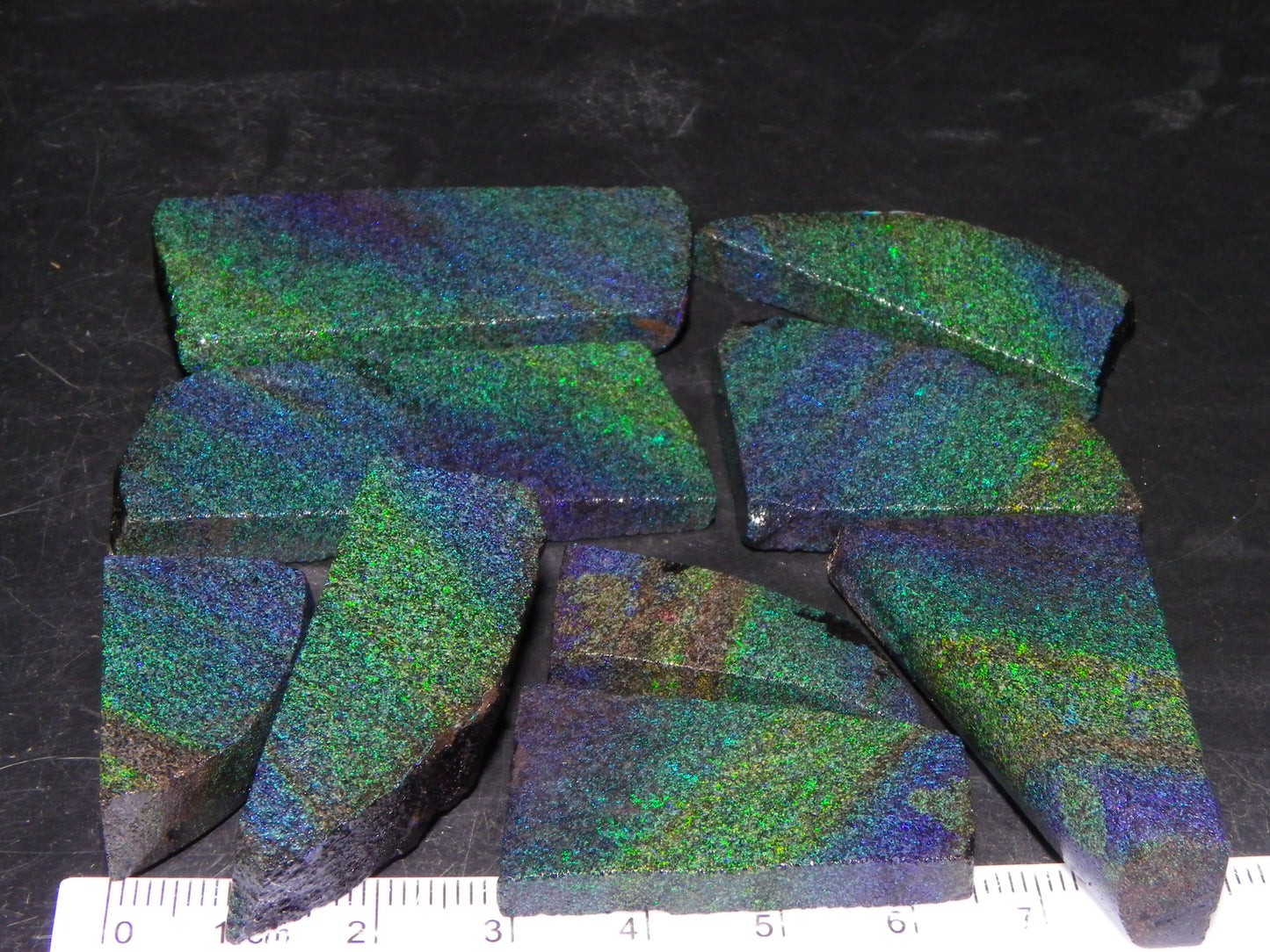 Nice Rough/Sliced/Treated Andamooka Matrix Opal Parcel 383cts Blue/Green Mist/Pinfires matching material