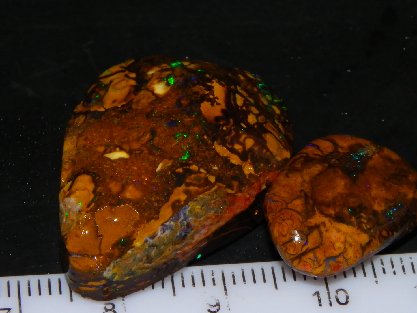 Nice Rubs/Rubbed Preform Koroit Opals x2  Qld Au 65.3cts Patterns/Fires Australia