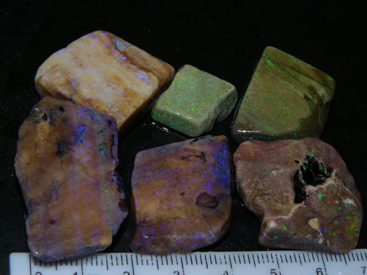 Nice Andamooka Treated Matrix Opal Parcel 172cts Green/Purple Pinfires Australia