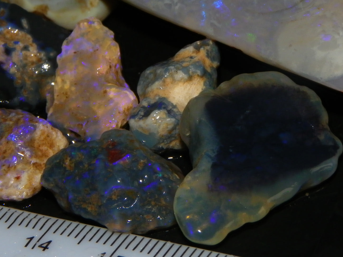 Nice Rough/Rubbed Lightning Ridge Opal Parcel 254.6cts Nobby/Crystal 1 Rub :)