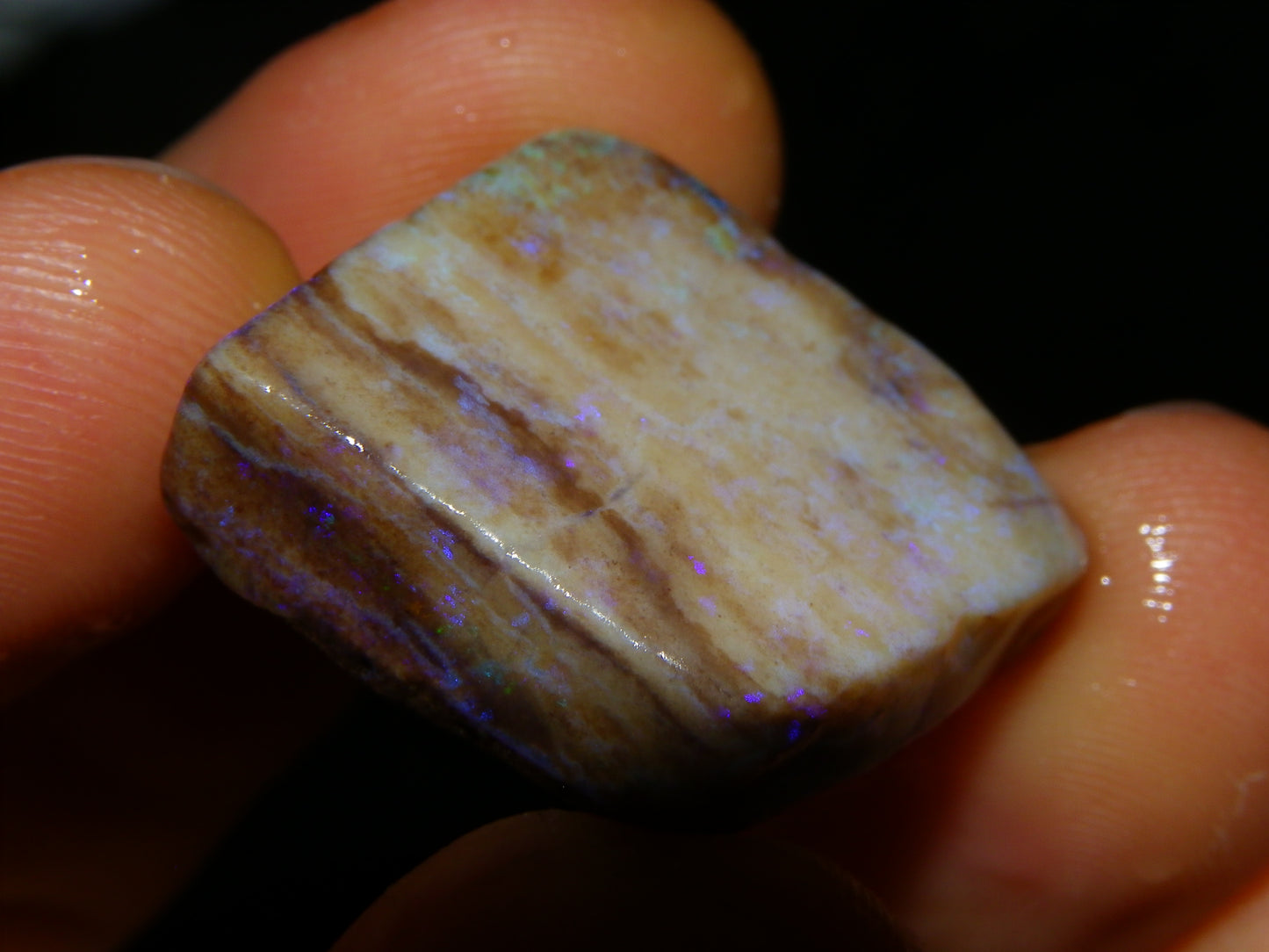 Nice Andamooka Treated Matrix Opal Parcel 172cts Green/Purple Pinfires Australia