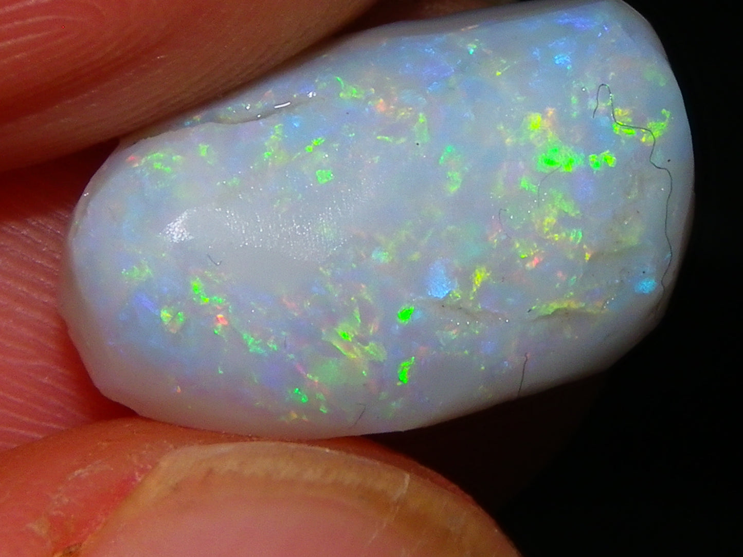 Nice Rubbed Lightning Ridge Opal Parcel 23.1cts Bright Fires/Crysta/Light Base Multicolours