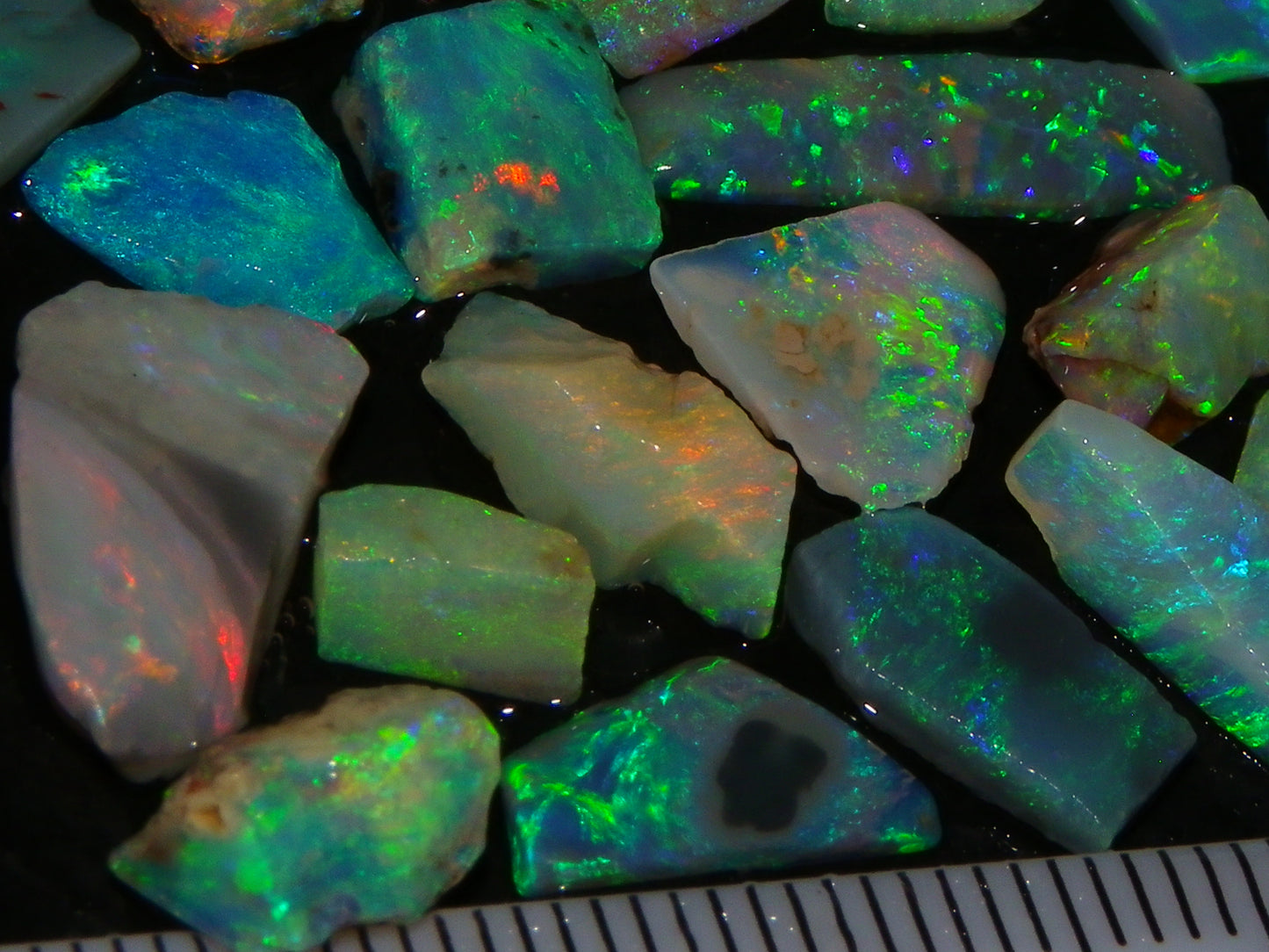 Nice Quality Lightning Ridge Opal Rubs/Rough Parcel 45cts Bright Fires/Mixed Base
