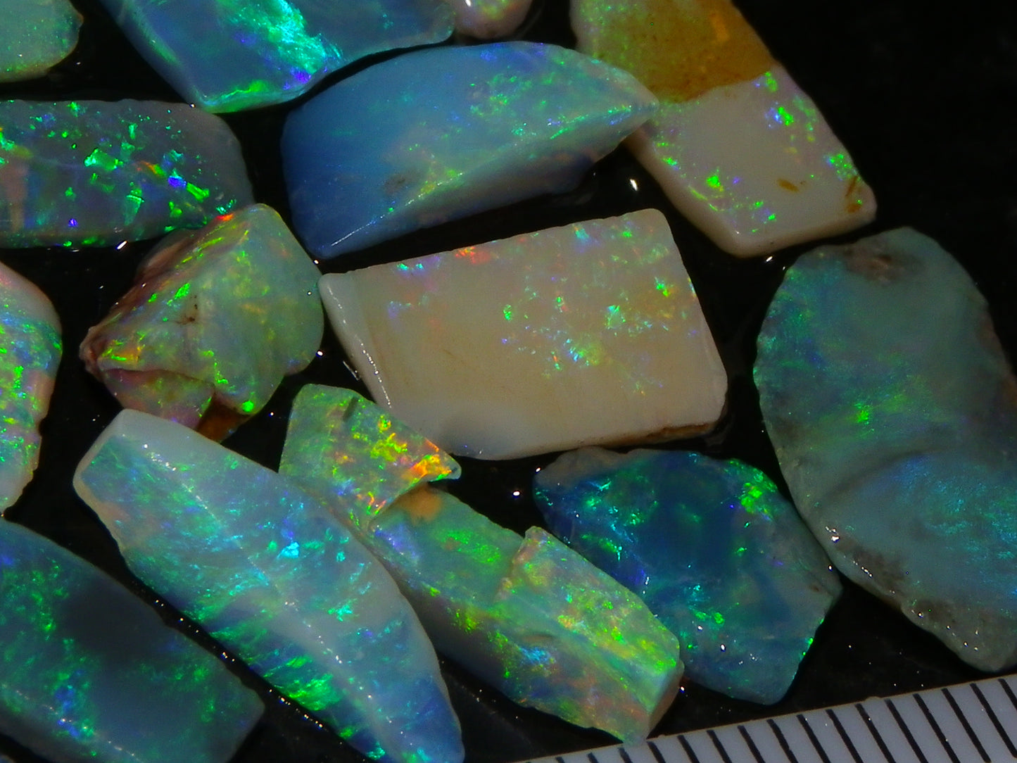Nice Quality Lightning Ridge Opal Rubs/Rough Parcel 45cts Bright Fires/Mixed Base