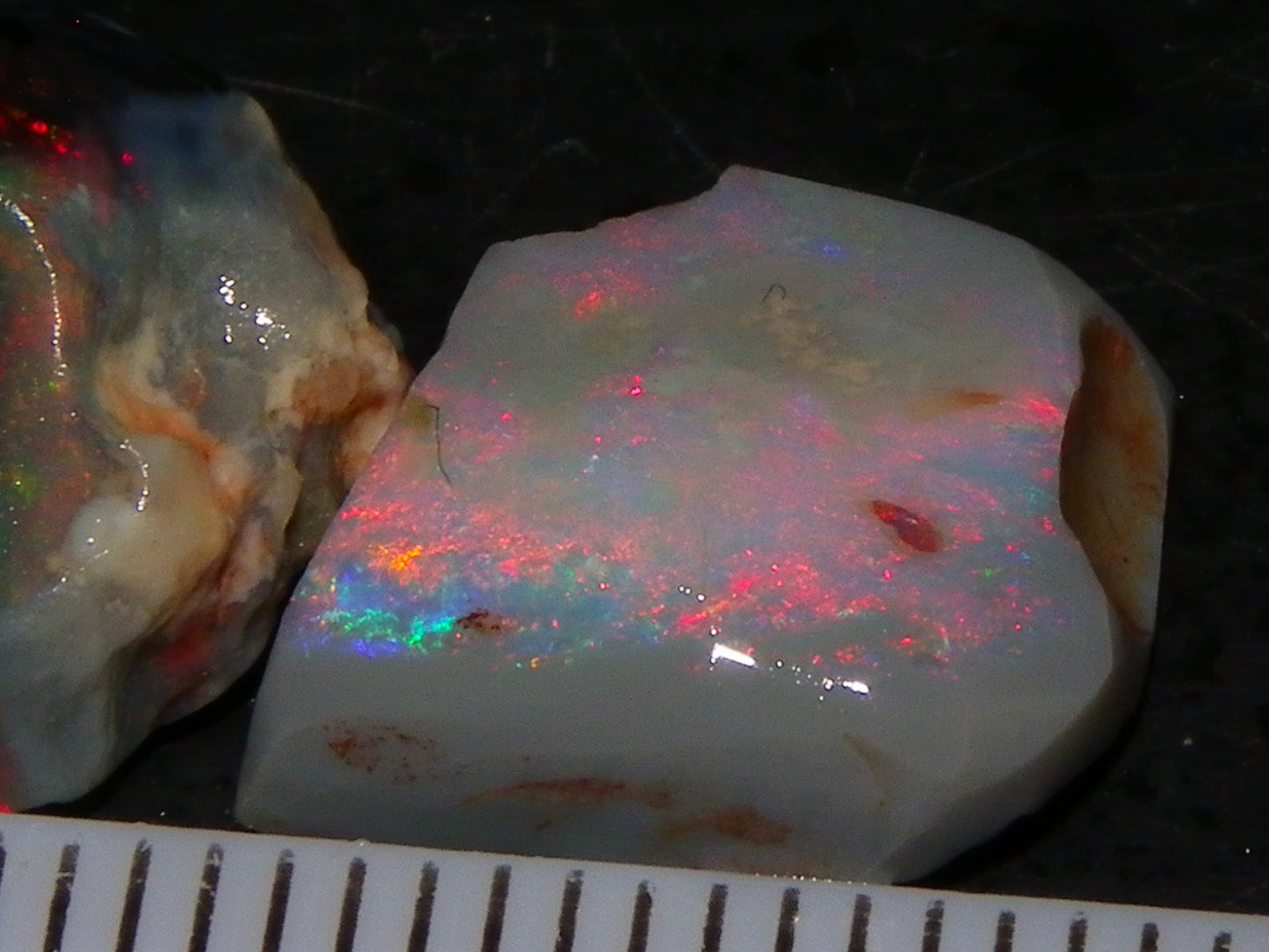 Nice Dark/Black Opal Rough/Rubs 13.7cts Lightning Ridge Australia Pinks/Reds :)