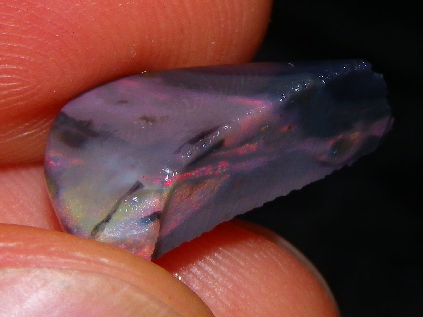 Nice Dark/Black Opal Rough/Rubs 13.7cts Lightning Ridge Australia Pinks/Reds :)