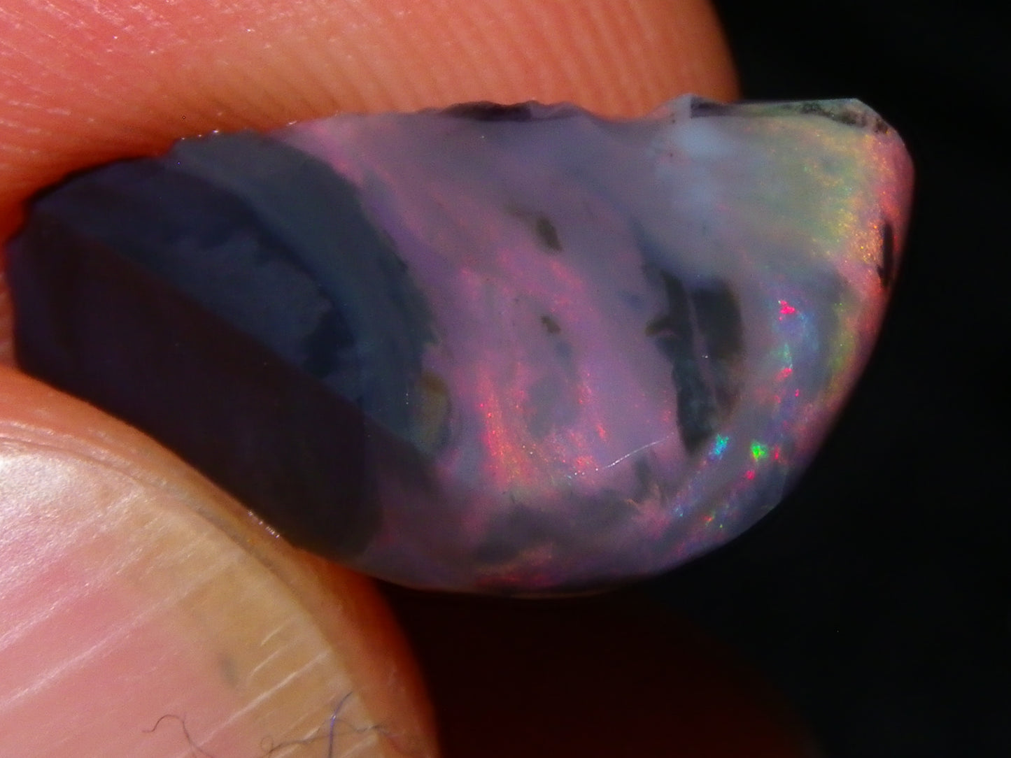 Nice Dark/Black Opal Rough/Rubs 13.7cts Lightning Ridge Australia Pinks/Reds :)