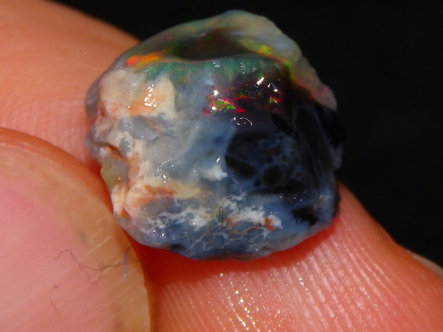 Nice Dark/Black Opal Rough/Rubs 13.7cts Lightning Ridge Australia Pinks/Reds :)