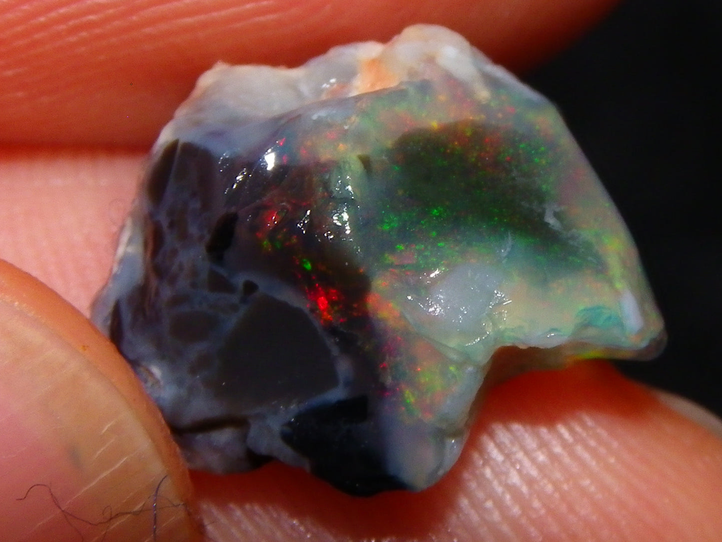 Nice Dark/Black Opal Rough/Rubs 13.7cts Lightning Ridge Australia Pinks/Reds :)